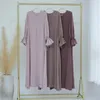 Robe des vêtements ethniques sous Abaya Robes de glissement longs intérieures Slevés Flare Muslim pour femmes Dubaï Luxury Turquie Islamic Kaftan Hijab Robe