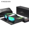 Lunettes de soleil Kingseven Sports Polarisé pour les hommes Rectangle Full Frame UV400 Miroir Laisses Loupes Fashion Zebra Stripe Eyewear