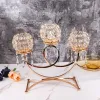 Держатели 1pc 3 Arms Golden Crystal Holder Holder Worte Holder Candelabra, винтажный подсвечник для столовой центральной свадьбы