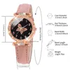 Montre-bracelets 6pcs / set Elegant Butterfly Quartz Watch Watch Pu Le cuir en cuir arabe Numérium de surface