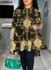 VONDA 2023 Zomer Vintage vrouwen Blouse met lange mouwen Gedrukte Casual Boheemse shirts mode o nek losse oversize tuniek tops feest 240426