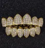 Luxus Design Diamond Zähne Grillz Gold Vampire Zangen CZ Grillz für Männer Frauen oberen Boden Grillz mit Formtafeln 2723449