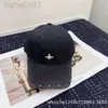 Desginer Viviennes Westwood Western Cesarzowa Dowager Heavy Industry Water Diamond Soft Top Baseball Hat Womens Summer Light Luksusowe koreańskie edycja modna szare kasety przeciwsłoneczne