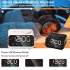 Horloges LED Digital Alarm Time Tempendar Température FM Radio Radio Bedside Snooze USB Charge Contrôle vocal 2023 Nouveaux cadeaux