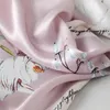 100% Pure Silk Scarf For Women Real Wraps and Shawls Ladies Print Pashmina Vintage Scarves Natural Foulard Femme 240429