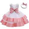 Christening dresses Baby Girl Sleeveless Party Dress Lace Bow Birthday Princess Baptist Q240507