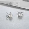 Projektant biżuterii urok Nowy s925 srebrne akcesoria DIY damskie kolczyki Perły Świeżo perłowe