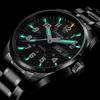 Montre-bracelets Carnaval Top Quartz Watch Men T25 Tritium Luminous Mens Black Arear Full Arear Affiche Relojes 236T