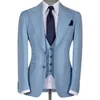 Trajes para hombres Blazer Set traje de traje masculino de cielo azul Slim