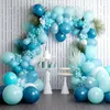 Decoração de festa 3 Conjunto de balões de aniversário de látex azul de 5 polegadas para o balão teal