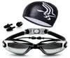 Goggles de natation avec chapeau et bouchon d'oreille Clip de nez costume de verres de natation imperméables antifog Professional Sport Swimar Suit8214282