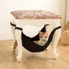 Camas de gato móveis cabide de cães de estimação fofa de pet hammock gaiola de gaiola de gato de gato tamanho 40 * 40cm peso 80g cor bege preto d240508