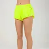 Actieve shorts Lululogo Women Ty Yoga Micro-Elastic Low-Rise Athletic Short met liner training lopende sportbuikcontrole