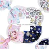 Клипы для волос Barrettes 6 шт./Set Set Siwa Bows Rainbow Printed Узел лентный лук или девочки с аксессуарами для ручной работы с бахнотом