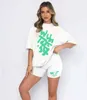 White Foxx Short Shorts Set 2 -delige luxe damesontwerper T -shirts shorts tracksuit kleding mode mode sport sporten lange mouwen pullover capuchon vrouw vossen track pakken