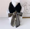 Autumn Winter Houndstooth Fashion Crochet Swinet tricoté Foulard Femme Faux Fur Collar Couche plus chaude pour femmes 2112275349686