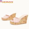 Slippers Fashion Transparent Band Summer Sandales Sandales Sexe Sexy Cendages Girls High Heels Plus taille Pink Outdoors Chaussures
