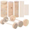 Storage Bottles Wood Wheels Craft Blank Accessories Wooden Car Unfinished Decors Sticks Model Cars Crafting