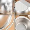 Ciotola del filtro della rondella di riso per lavaggio in acciaio inossidabile setaccio per setaccio cucine per cucina di frutta e verdura 240429