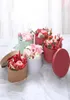 Mini Round Cardboard Paper Flower Boxes Rose Box Valentine039S Day Florist Gift Party Favor Packaging Wedding Decoration Wrap325647371