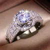 Band Rings Wedding Rings Round Simulated Diamond Rings Fashion Gemstone Silver Engagement Ring For Women Jewelry