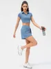 Jupes skorts jupe monochromatique pour femmes shorts de jupe athlétique running gym fitness tennis jupe sportive outwork jupe de mode d'été d240508