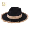 Chapéu de cowboy de verão feminino lazer chapéu de moda letra m jazz chapéu de palha masculina chapéu de palha de praia panamá por atacado rh240429