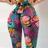 Letni spodnie dla kobiet ubrania dla kobiet na siłownię rajstopy z paskiem motyla Paska Peach pośladki prowadzące