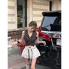 Skirts Millennial Tie Pleated Skirt With Shorts Women Korean Preppy Style Bow Patchwork White Cute Mini 2024 Summer Gyaru