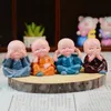 4Pcs Resin Crafts Gift Lovely Little Monk Sculptures Cute Monks Buddha Statues Creative Dolls Table Car Decoration 240506