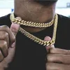 Hip Hop18mm Goldkette für Männer vereiste Kette Halskette Schmuck Kubanische Verbindung Halskette Mode Punk Halskette 18 20 24 30 Zoll 256u