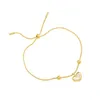 Bangle 316l Aço inoxidável Moda de jóias sofisticadas Centro natural DRSTRING Ajuste Pulseiras de cadeia de cobra de comprimento para mulheres