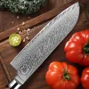 Santoku Knife 7 inch,Damascus Chef Knife VG-10 Steel Blade Japanese Knife,Sharp Kitchen Knife Chopping Knife Pro Cutting Knife