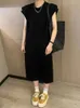 Partykleider NYFS 2024 Sommer Korea Frau Vestidos Robe Elbise Lose Plus Size Short Sleeve Fat Mm Long Kleid