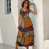 Robes décontractées et robe sans manche imprimé en cire africaine chaude femme Summer Women's 2024