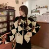 Maglie da donna autunno inverno coreano cardigan ricamo vintage da ricamo a maglia maglioni maglioni patchwork