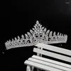 Clip per capelli Jade Angel Luxury Zircone Zircone Rhinestone Crown Birthday Birthing Accessori Tiara Accessori Donne Donne