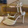 JC Jimmynessity Choo Sacora Elegant Perfect Sandals Designer Designer White Womens жемчужные ремешки Леди высокие каблуки Свадебные невесты. Гладиатор Sandalias Eu36-42