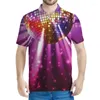Męskie Polos Vintage Kolorowe światła disco graficzne koszule polo Męs