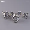 Cluster anneaux Bocai Solid S925 Silver Jewelry Retro Skull 2024 Mode TRENDY Little Mouse Woman Ring