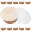Disposable Dinnerware 20 piece bowl paper container lid with soup disposable cups salad food kraft box ice cream snacks candy round sundae Q240507