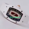 RM Luxury Uhren Mechanische Uhren Mills RM0701 Weißer Keramikgehäuse hohles Zifferblatt mit Diamond Red Lippen Damen Watch Automatic Machinery Swiss berühmte Uhr STMC
