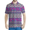 Polos da uomo Ethnic Tribal Graphic Polo Shirt for Men Summer Street Vinatge 3D Camicie stampate Tops