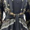 Robes décontractées de haute qualité Silk Black Gold Position Imprime