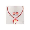 Oorbellen ketting mode zoete en rijke bloemen was touw temperament set drop levering sieraden sets dhgql