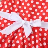 Girl Dresses semplicità accogliente per bambini ragazze abbigliamento vintage polka dot principessa swing party lace-up kiz cocuk elbise 2024