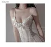 Sexy Pyjamas 2023 Sexy Lace Gauze Pajamas Temptation Mesh Pendant Fairy Neck Backless Thin Gauze Perspective Evening Dress Valentines Day WX