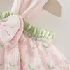 Robes de fille robe de fille d'été bébé coloré en dente