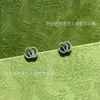 luxe gouden oorbellen dubbele g zilver slangpatroon mode oorbellen letter oorbellen vrouwelijk zilveren naald