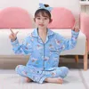 Pajamas 2024 Spring Childrens Pyjamas Girls Pyjamas Miniso Kawaii Anime Kuromi Cinnamon My Melody Childrens Pyjamas Set Boys Home Clothingl2405